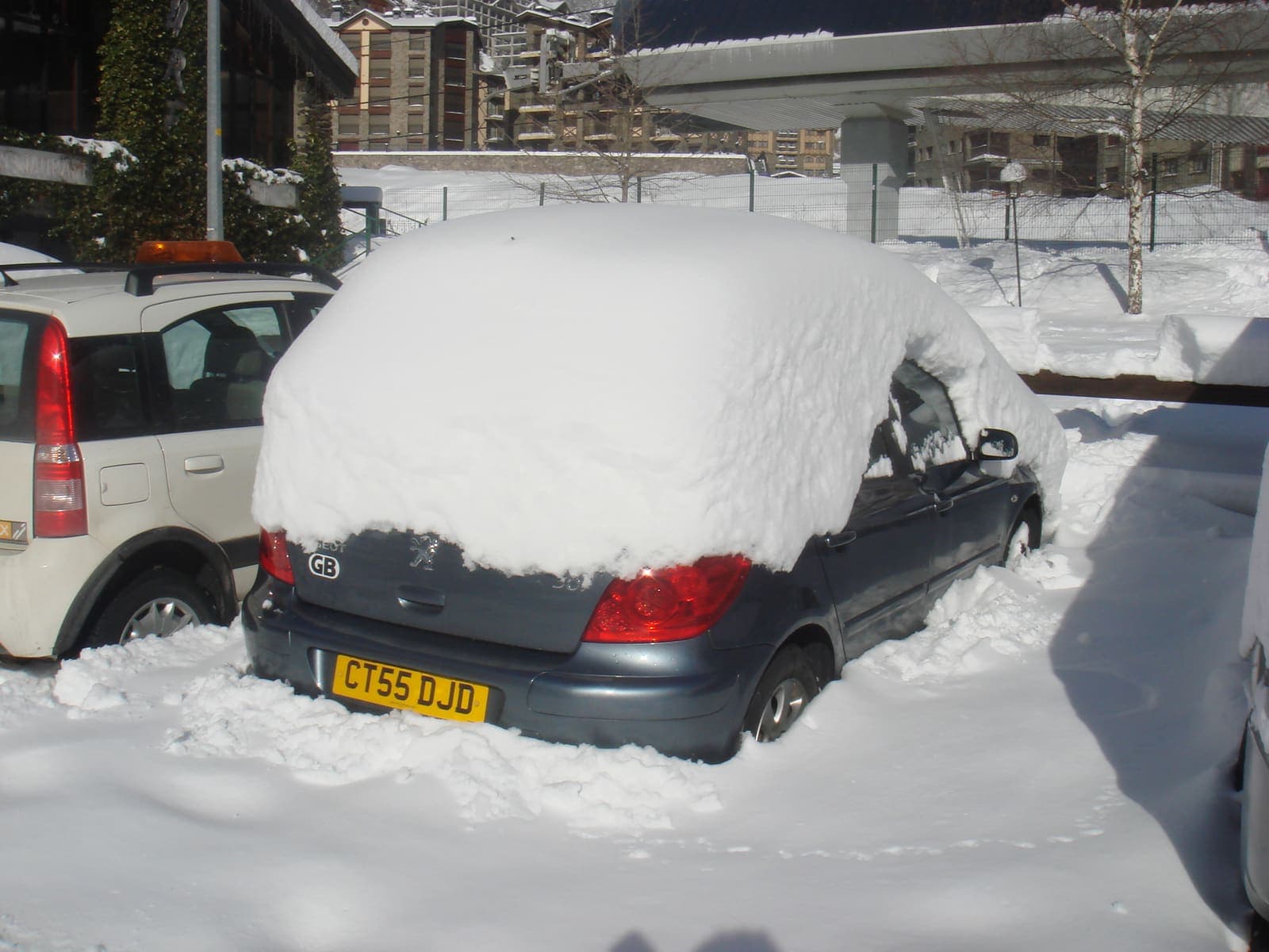 Driving to Andorra through snowy mountain roads