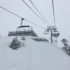Snowfall on the Les Fonts chairlift