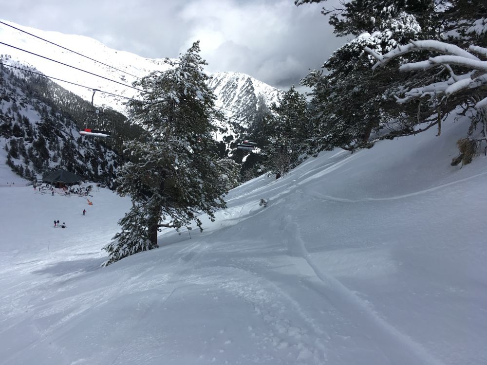 The off-piste under La Tossa chairlift was excellent today