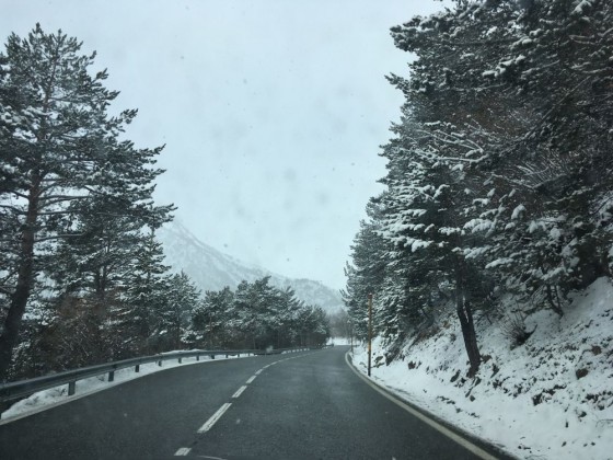 It was snowing but the road to Arcalís was totaly clean