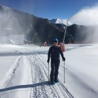 Steve snowshoeing up the slopes of Arinsal