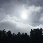 Snow, clouds and sun all at the same time!