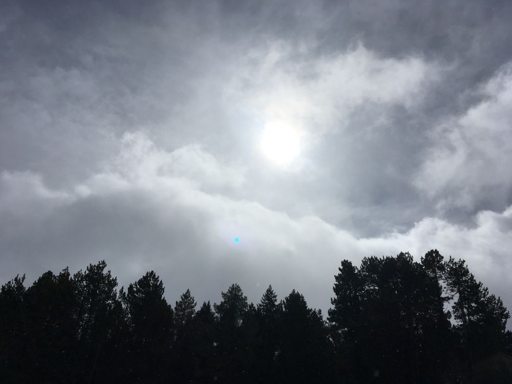 Snow, clouds and sun all at the same time!