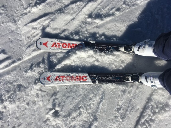 Our skis of the day from St Moritz rental shop