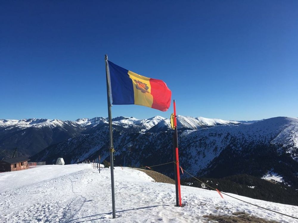 The Andorra flag at the Pic del Cubil