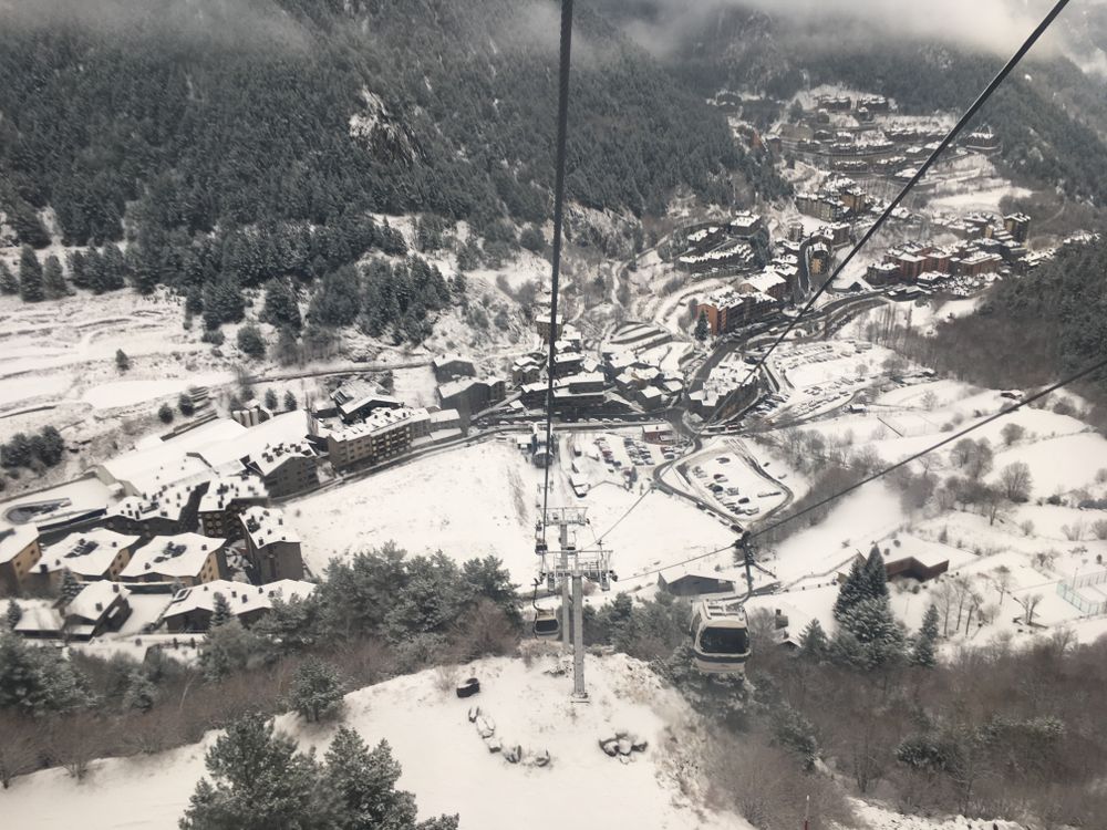The white view from the gondola of Arinsal today