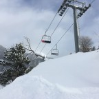 Off piste under the chairlift La Tossa