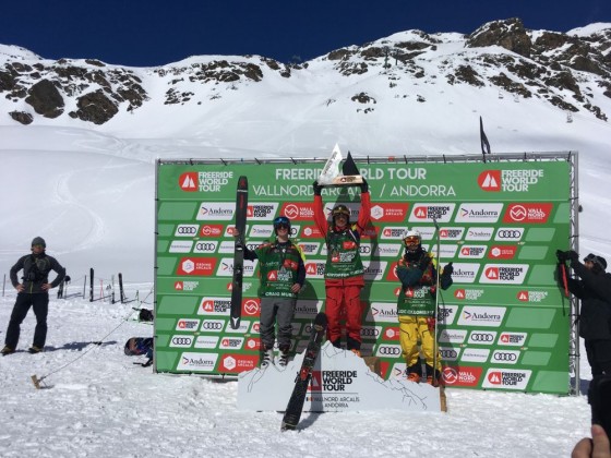 Ski Men podium for the Vallnord FWT 2018