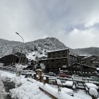 View of Arinsal Town on a snow day 14th Dec