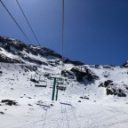 Heading up the chairlift La Coma