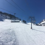 Heading up Les Fonts chairlift