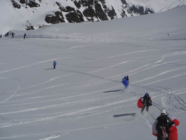 Skiing round to the next take off spot 03/04