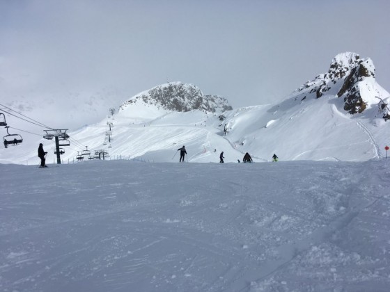 The red slope La Balma had excellent powder snow