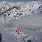 So much snow even the piste markers are nearly buried 20/03