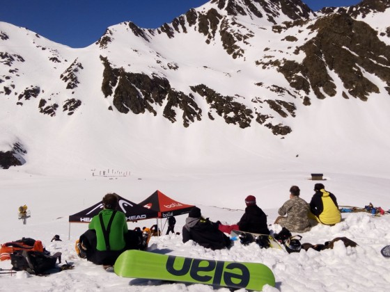 Some riders watching the freeride contest