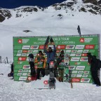 Snowboard Men podium for the Vallnord FWT 2018