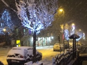 We have snow in the village!