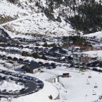 The road is the parking in Ordino-Arcalís