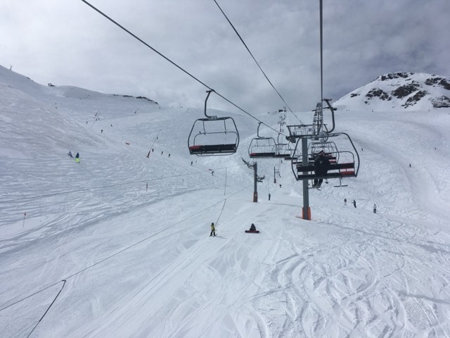 On the Port Negre chairlift