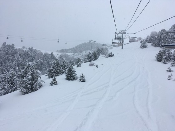 Tracks under the chairlift