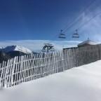 The fence under the chairlift Les Fonts looking white!