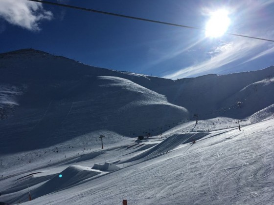 The snowpark in Arinsal was looking stunning