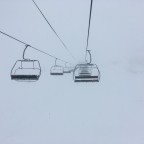 Low visibility in the chairlift Les Fonts