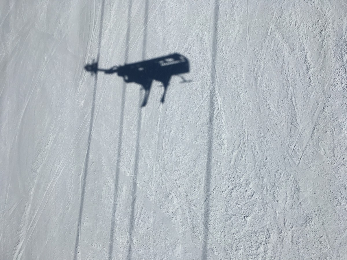 The shadow of our chairlift