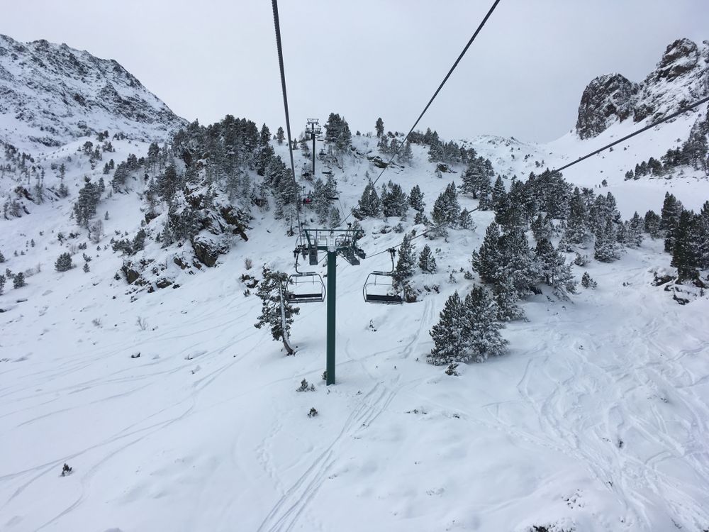 Heading up the mountain on La Basera chairlift