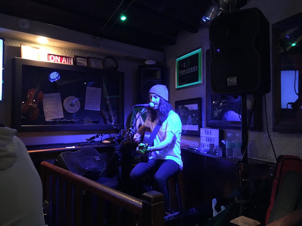 Caoin playing live music in the Derby Irish Bar