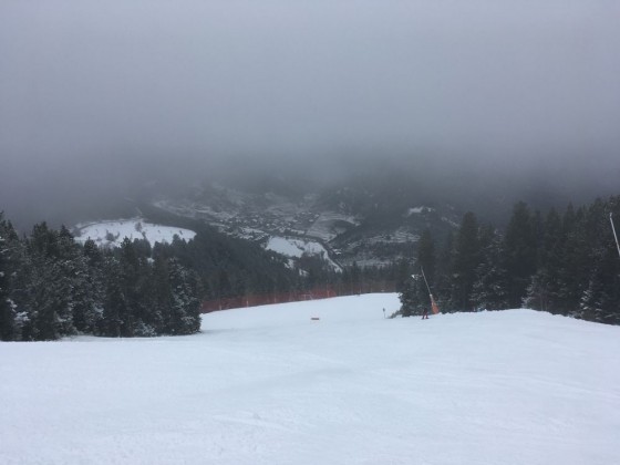The clouds were looming over the slopes all day long